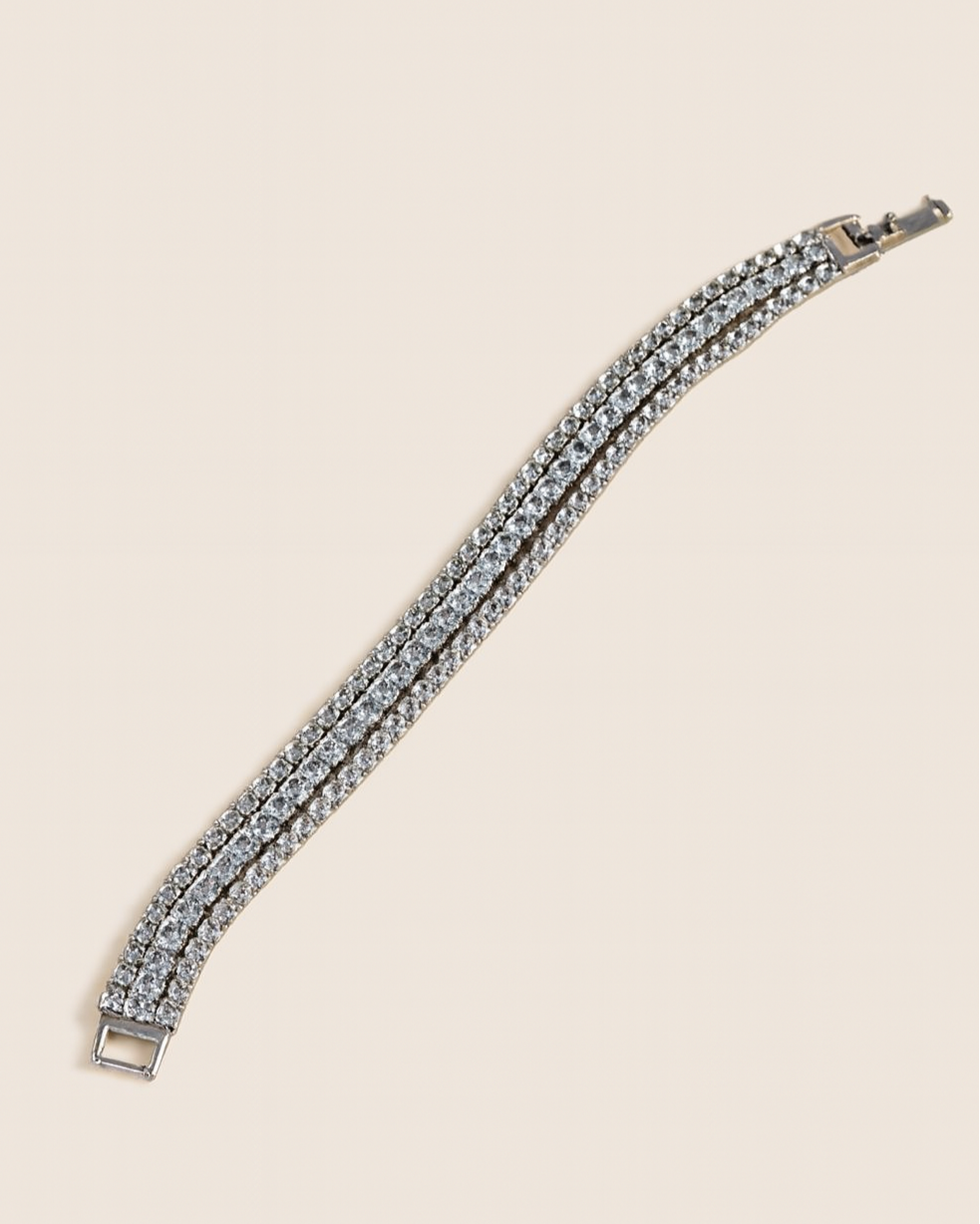 Triple Row Studded Bracelet | Sparkling Anti-Tarnish Party Jewellery