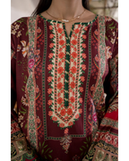 Traditional embroidered garment with intricate patterns on a blurred background
