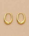 Oval Gold Hoop Earrings