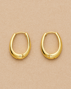 Oval Gold Hoop Earrings