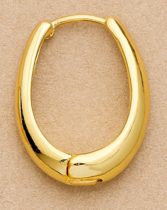 Oval Gold Hoop Earrings