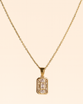Radiant Rectangle Pendant Chain | Anti-Tarnish Gold-Plated Necklace
