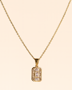 Radiant Rectangle Pendant Chain | Anti-Tarnish Gold-Plated Necklace